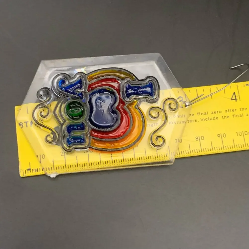 Vintage I Love You Rainbow Heart Christmas Tree Ornament